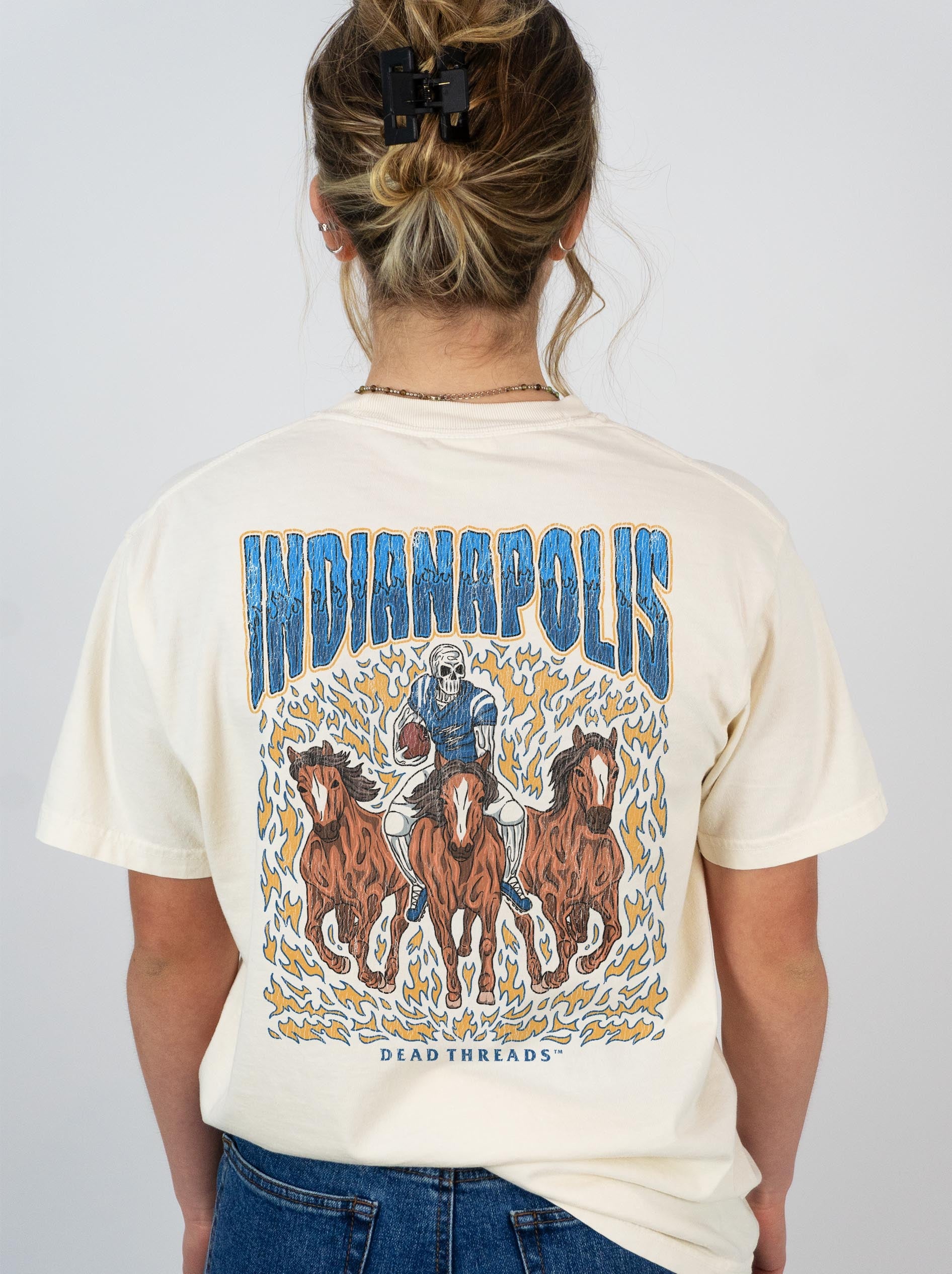 INDIANAPOLIS FOOTBALL - "3 SKULL" PREMIUM SHIRT – T-Shirt – Dead Threads Apparel
