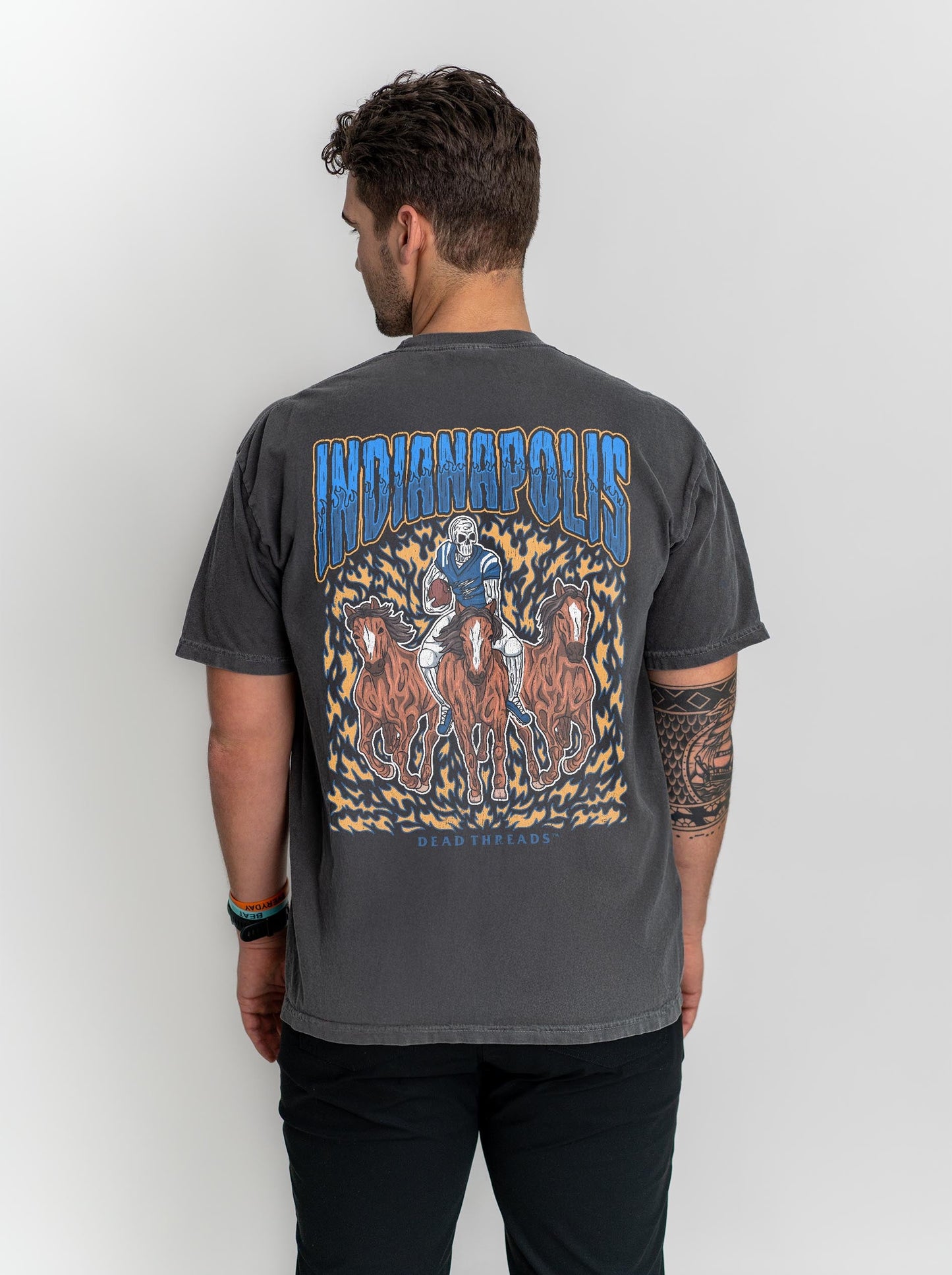 INDIANAPOLIS FOOTBALL - "3 SKULL" PREMIUM SHIRT – T-Shirt – Dead Threads Apparel