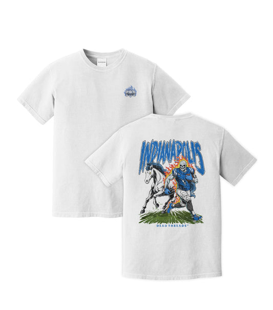 INDIANAPOLIS FOOTBALL v2 - "3 SKULL" PREMIUM T - SHIRT – T-Shirt – Dead Threads Apparel