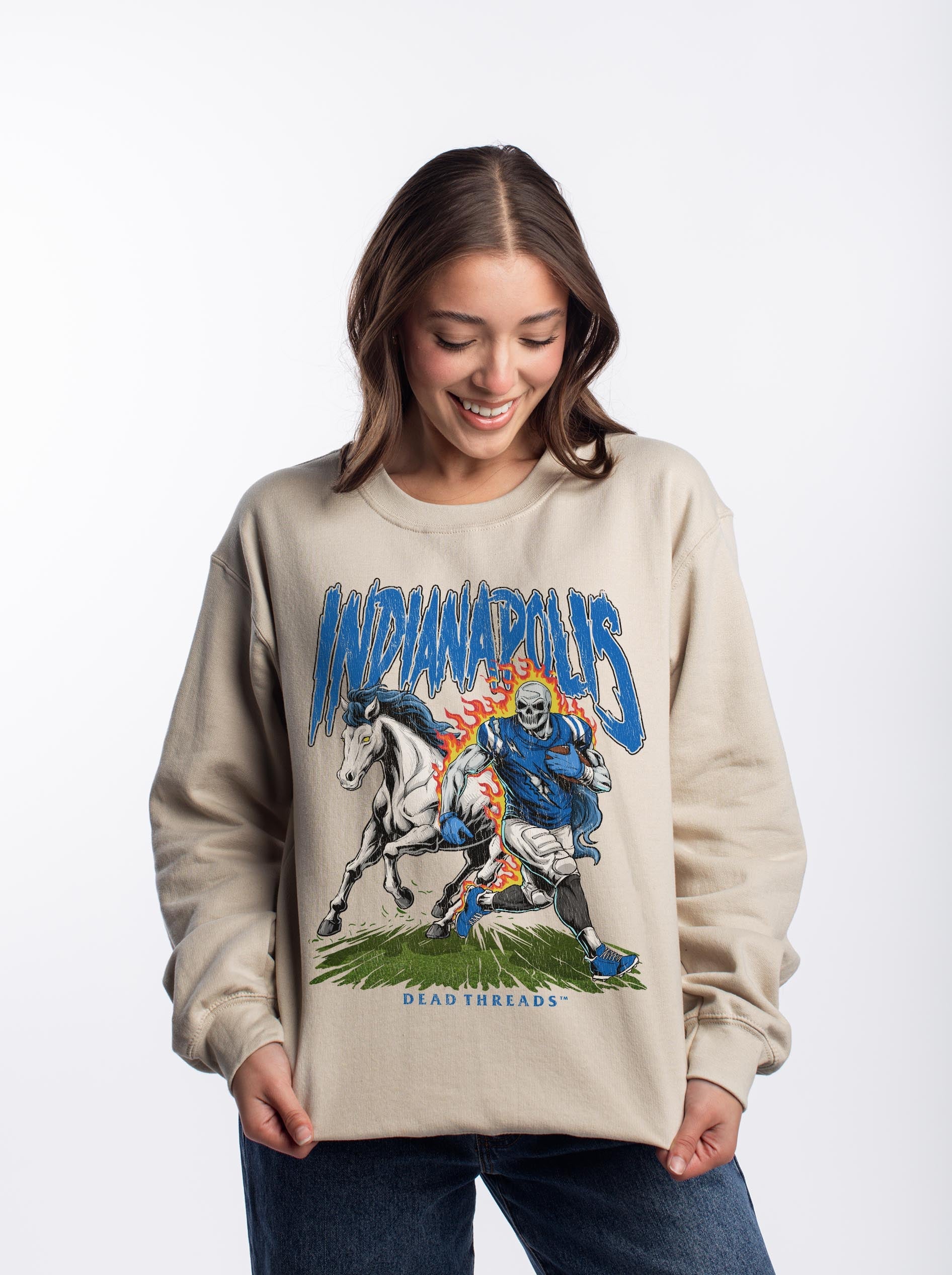 INDIANAPOLIS FOOTBALL v2 CREWNECK SWEATSHIRT – Sweatshirt – Dead Threads Apparel