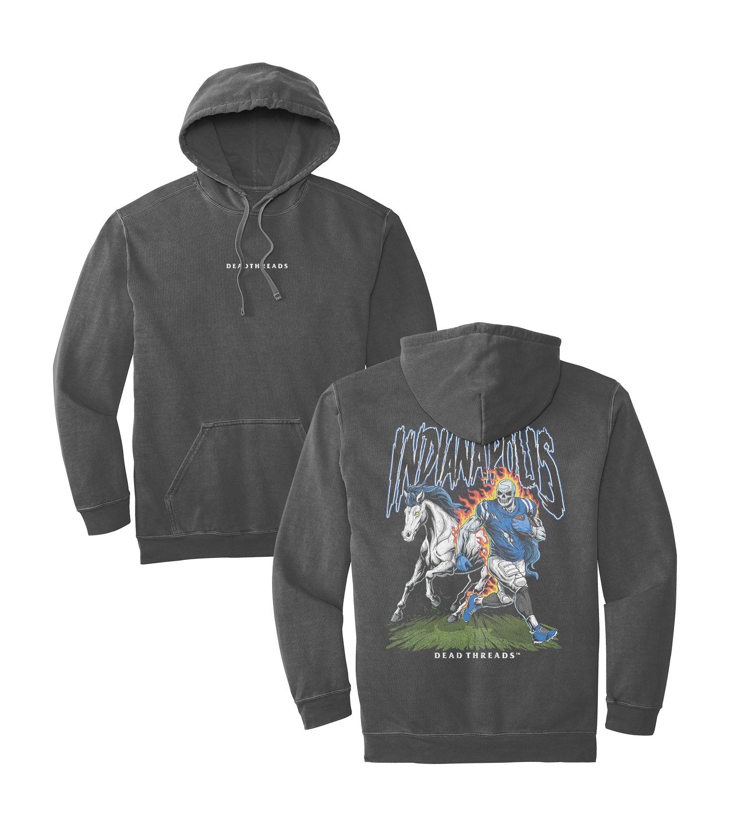 INDIANAPOLIS FOOTBALL v2 - “DT ESSENTIAL" HOODIE – Hoodie – Dead Threads Apparel