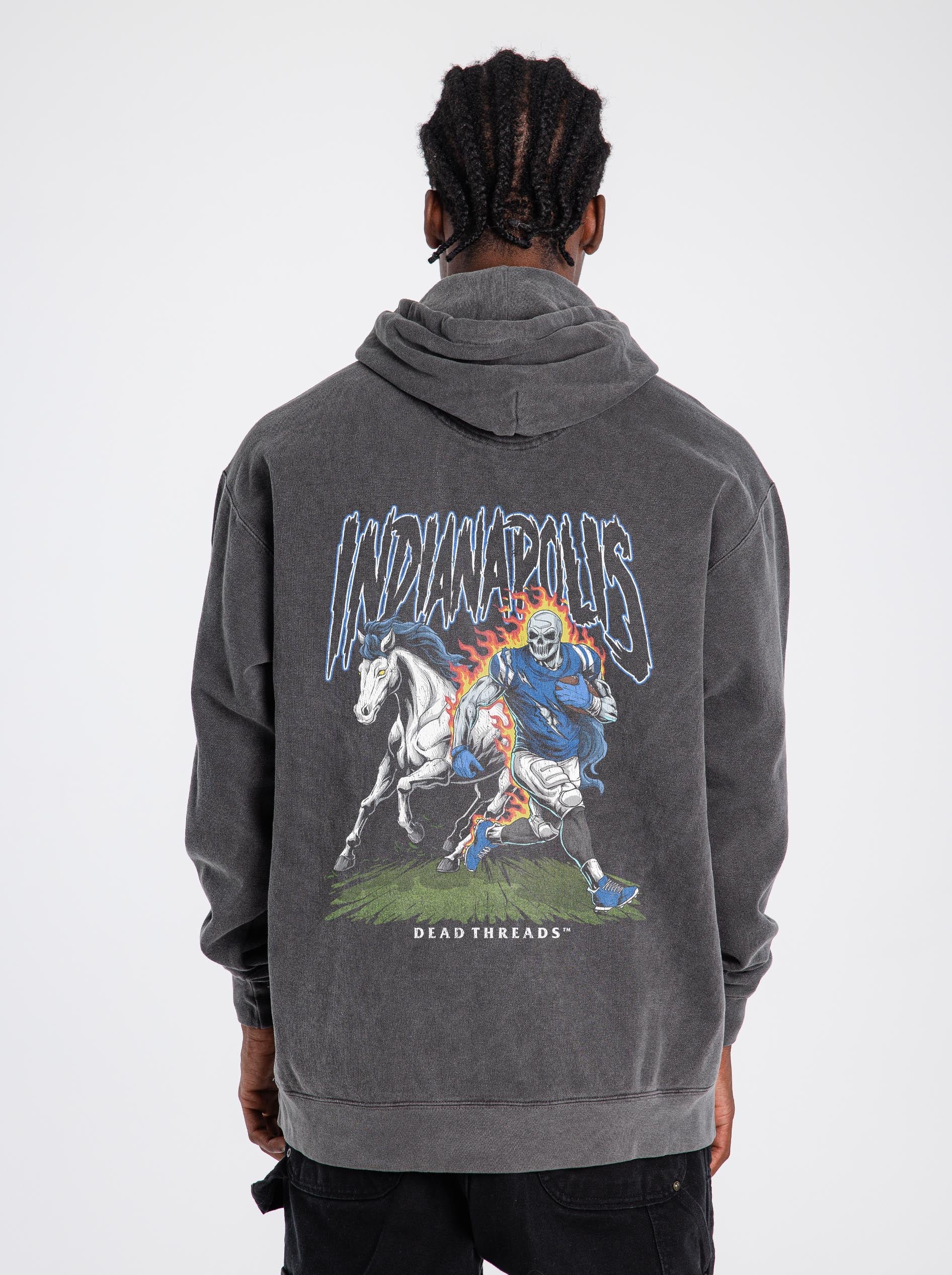 INDIANAPOLIS FOOTBALL v2 - “DT ESSENTIAL" HOODIE – Hoodie – Dead Threads Apparel