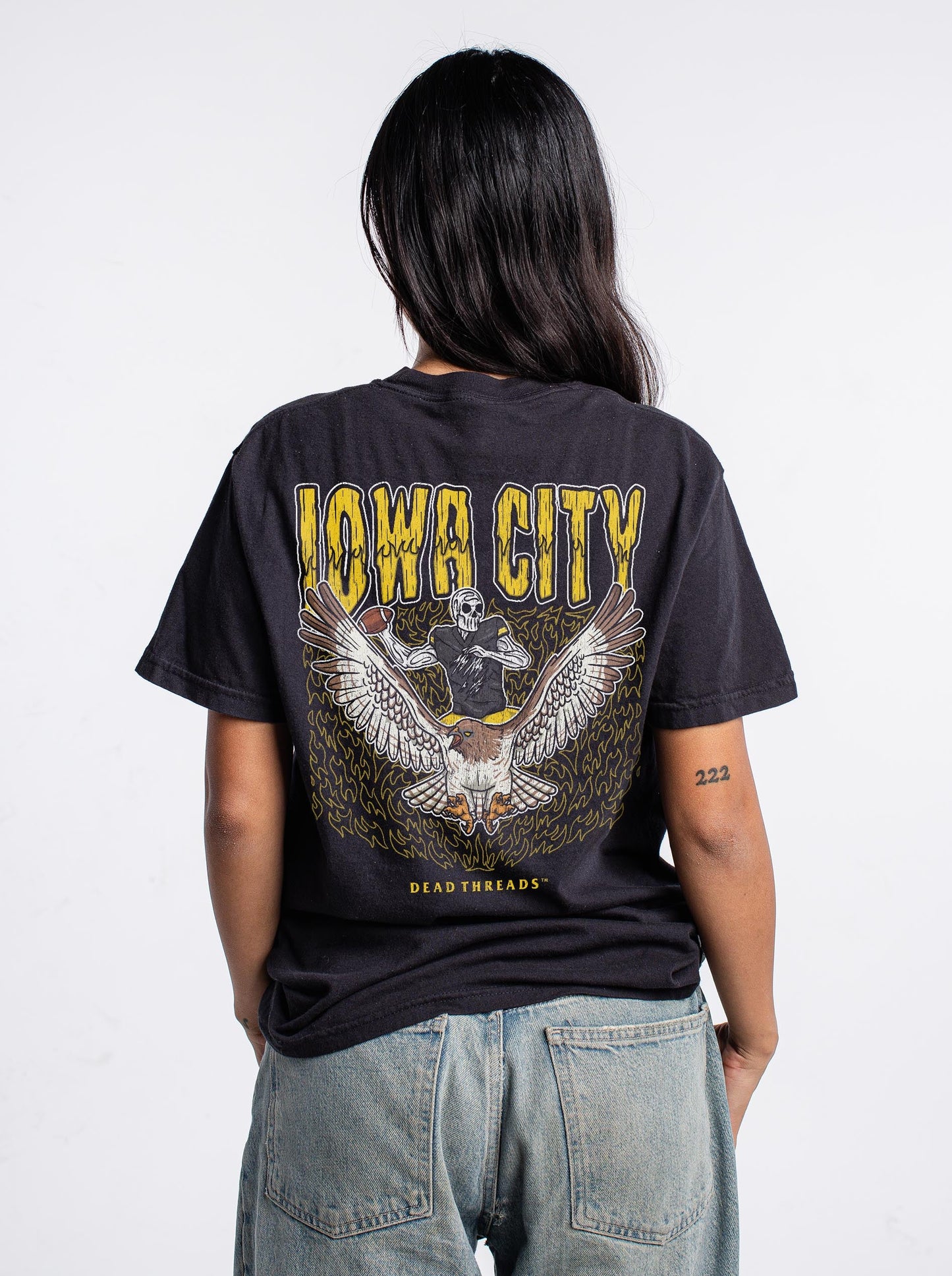 IOWA CITY FOOTBALL - “3 SKULL” PREMIUM T - SHIRT – T-Shirt – Dead Threads Apparel