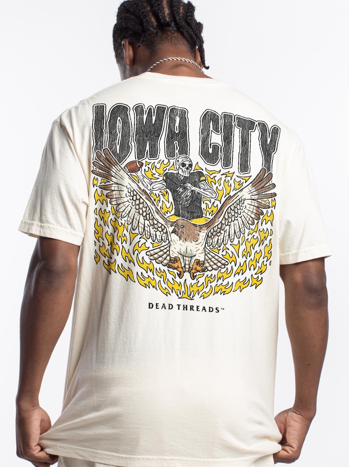 IOWA CITY FOOTBALL - “3 SKULL” PREMIUM T - SHIRT – T-Shirt – Dead Threads Apparel