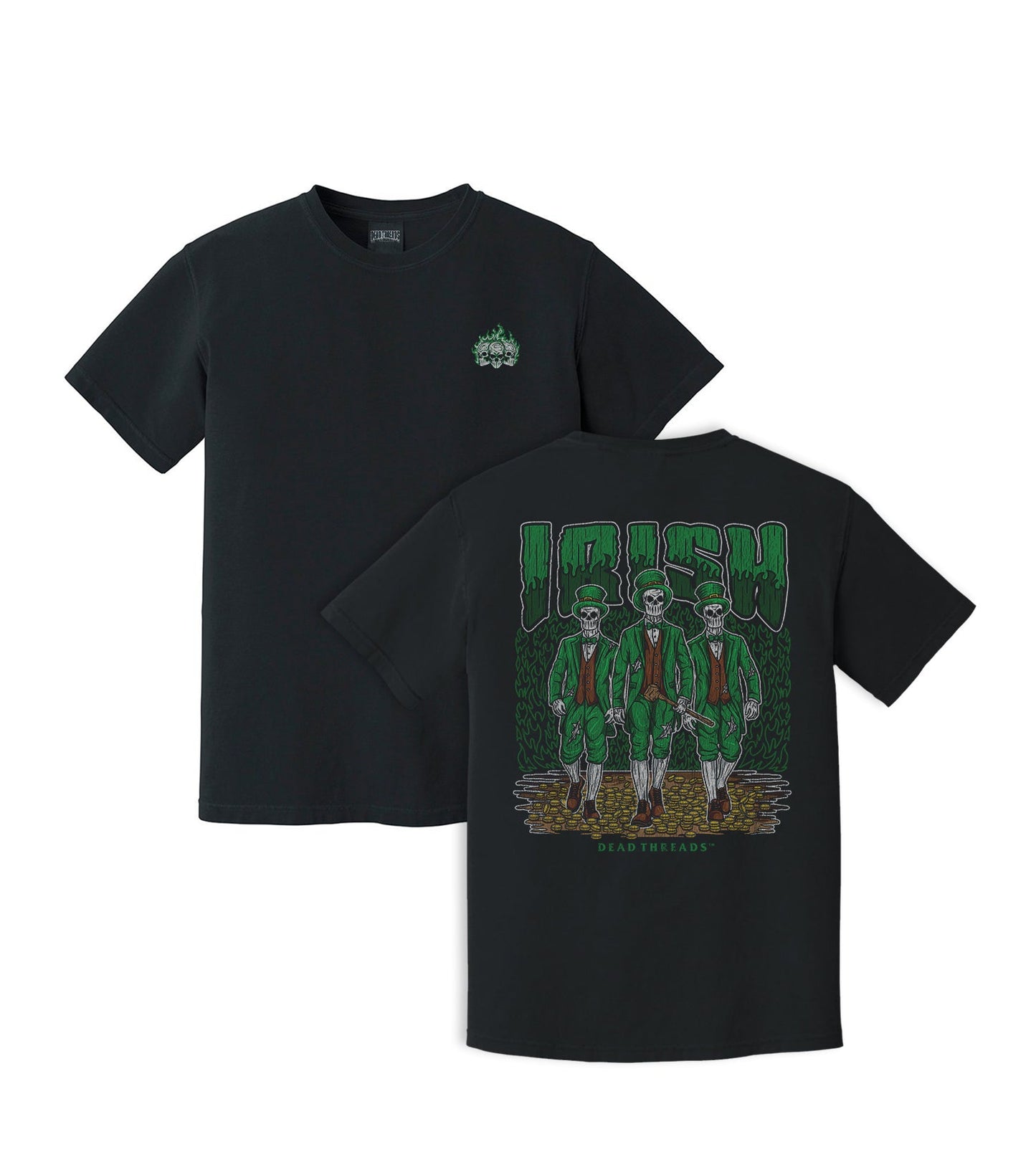 IRISH - “3 SKULL” PREMIUM T - SHIRT – T-Shirt – Dead Threads Apparel