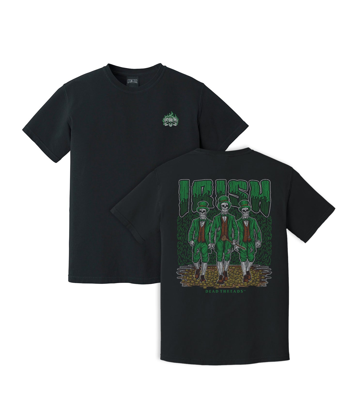 IRISH - “3 SKULL” PREMIUM T - SHIRT – T-Shirt – Dead Threads Apparel