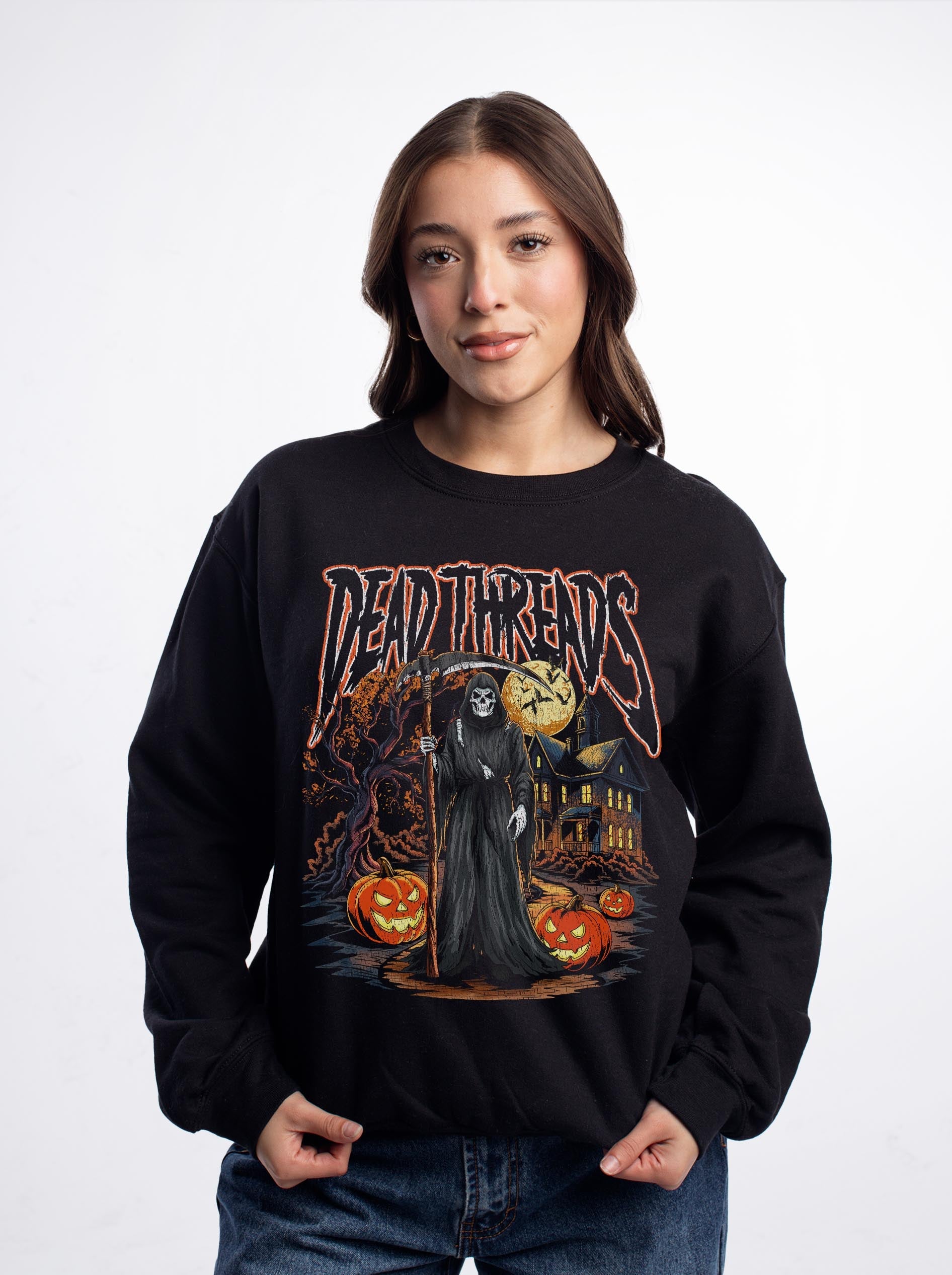 JACK - O - REAPER CREWNECK SWEATSHIRT - Halloween Limited Drop – Sweatshirt – Dead Threads Apparel