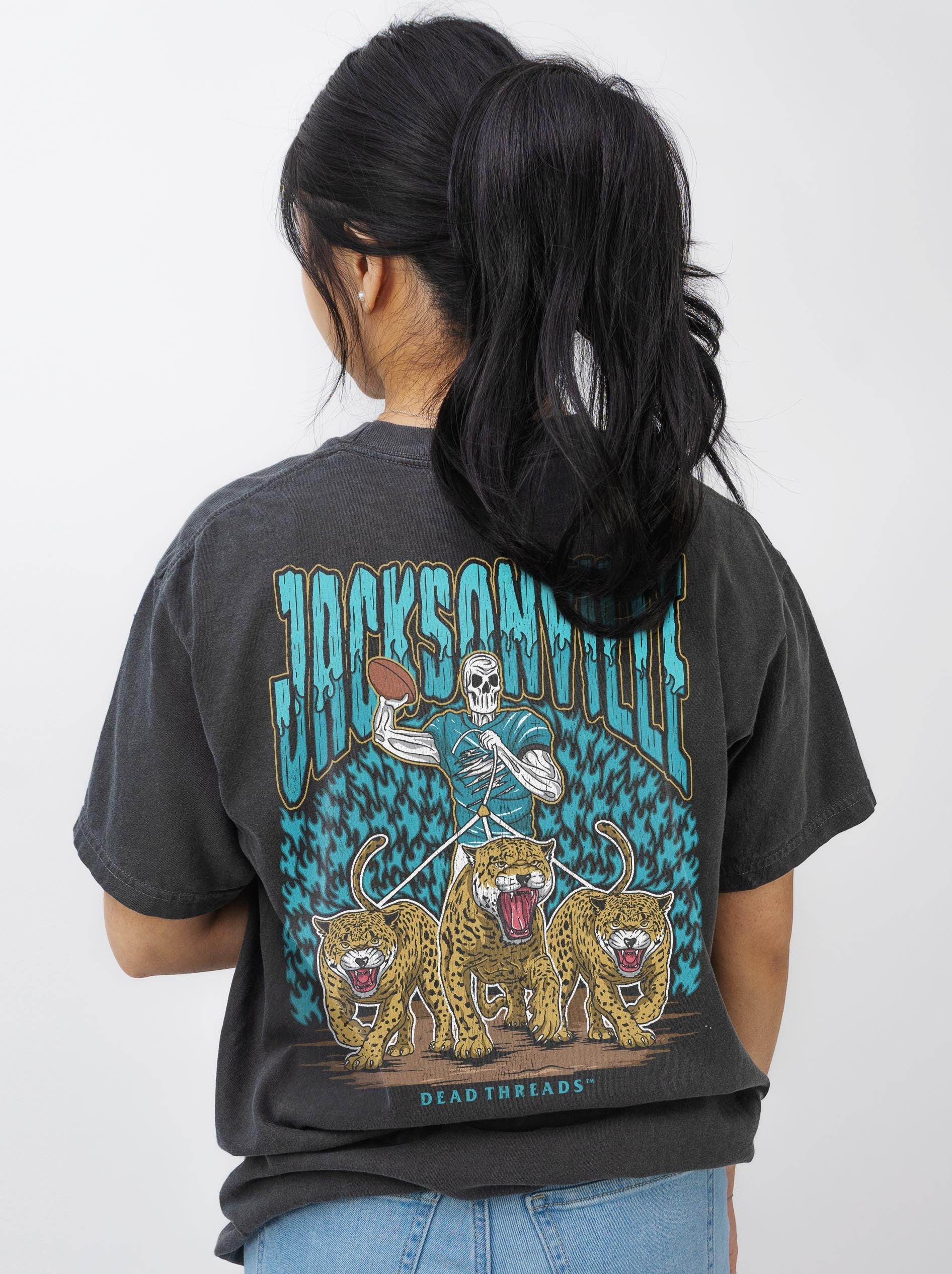JACKSONVILLE FOOTBALL - “3 SKULL” PREMIUM T - SHIRT – T-Shirt – Dead Threads Apparel