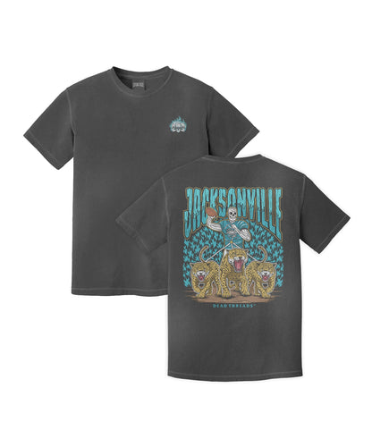 JACKSONVILLE FOOTBALL - “3 SKULL” PREMIUM T - SHIRT – T-Shirt – Dead Threads Apparel