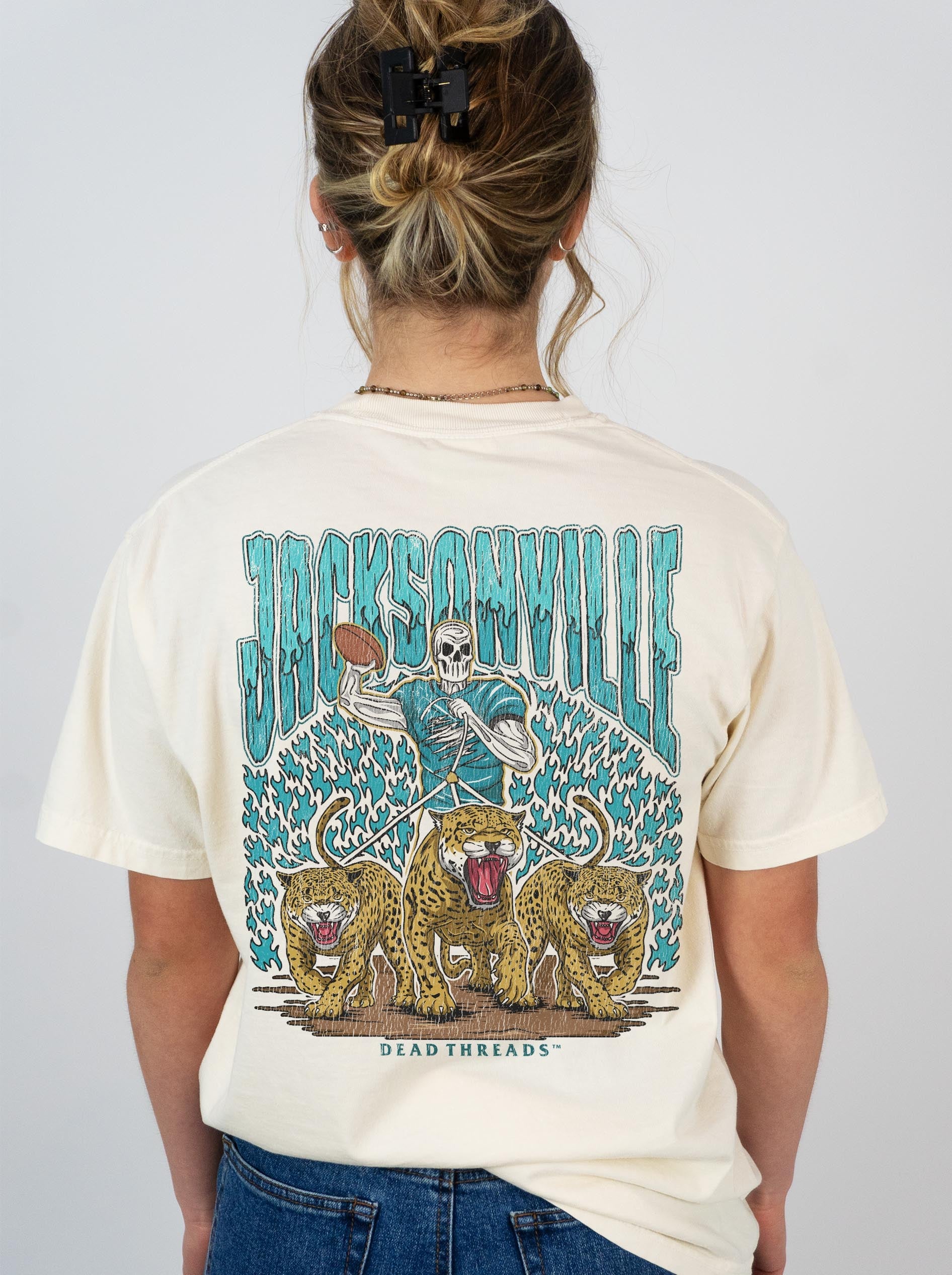 JACKSONVILLE FOOTBALL - “3 SKULL” PREMIUM T - SHIRT – T-Shirt – Dead Threads Apparel