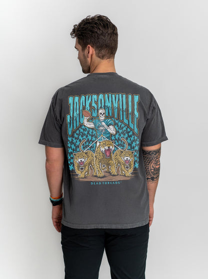 JACKSONVILLE FOOTBALL - “3 SKULL” PREMIUM T - SHIRT – T-Shirt – Dead Threads Apparel
