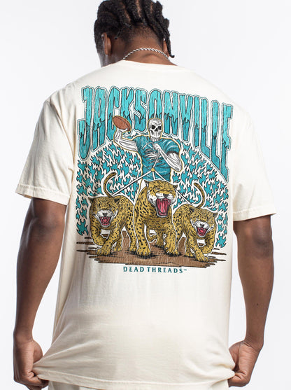 JACKSONVILLE FOOTBALL - “3 SKULL” PREMIUM T - SHIRT – T-Shirt – Dead Threads Apparel