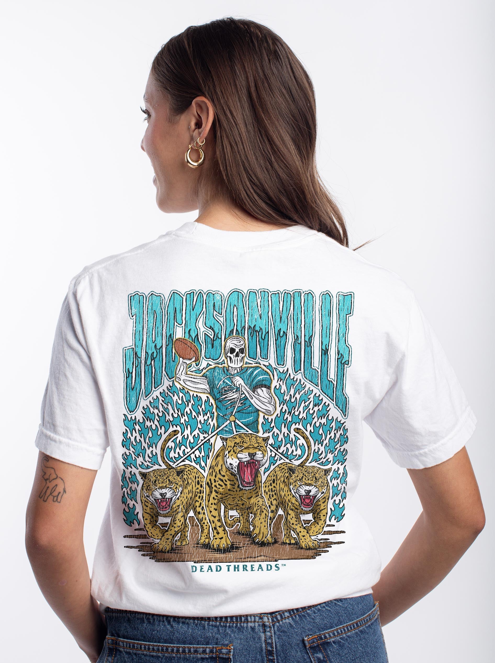 JACKSONVILLE FOOTBALL - “3 SKULL” PREMIUM T - SHIRT – T-Shirt – Dead Threads Apparel
