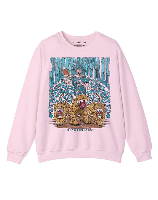 JACKSONVILLE FOOTBALL v1 CREWNECK SWEATSHIRT - PINK – Sweatshirt – Dead Threads Apparel