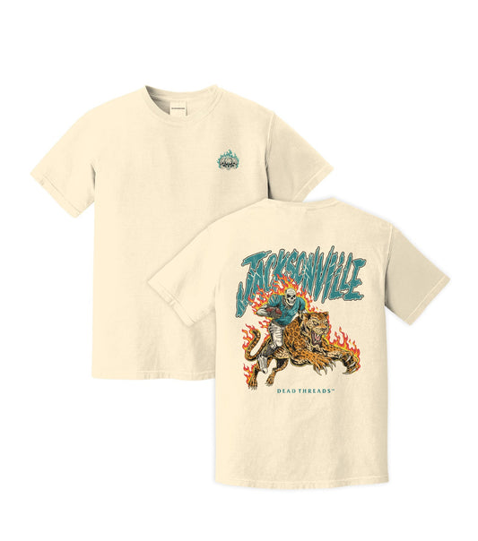 JACKSONVILLE FOOTBALL v2 - “3 SKULL” PREMIUM T - SHIRT – T-Shirt – Dead Threads Apparel