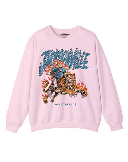 JACKSONVILLE FOOTBALL v2 CREWNECK SWEATSHIRT - PINK – Sweatshirt – Dead Threads Apparel