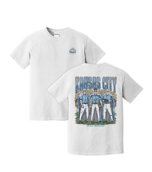 KANSAS CITY BASEBALL - "3 SKULL" PREMIUM SHIRT – T-Shirt – Dead Threads Apparel
