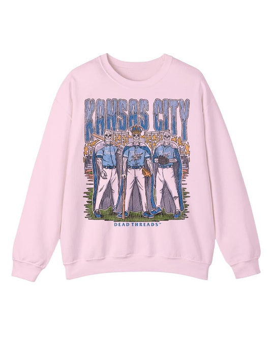 KANSAS CITY BASEBALL CREWNECK SWEATSHIRT - PINK – Sweatshirt – Dead Threads Apparel