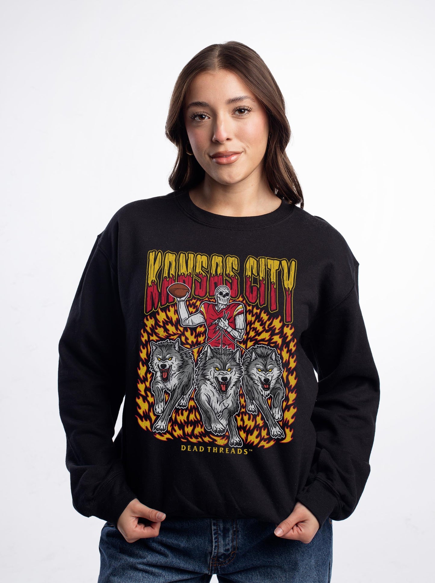 KANSAS CITY FOOTBALL v1 CREWNECK SWEATSHIRT – Sweatshirt – Dead Threads Apparel