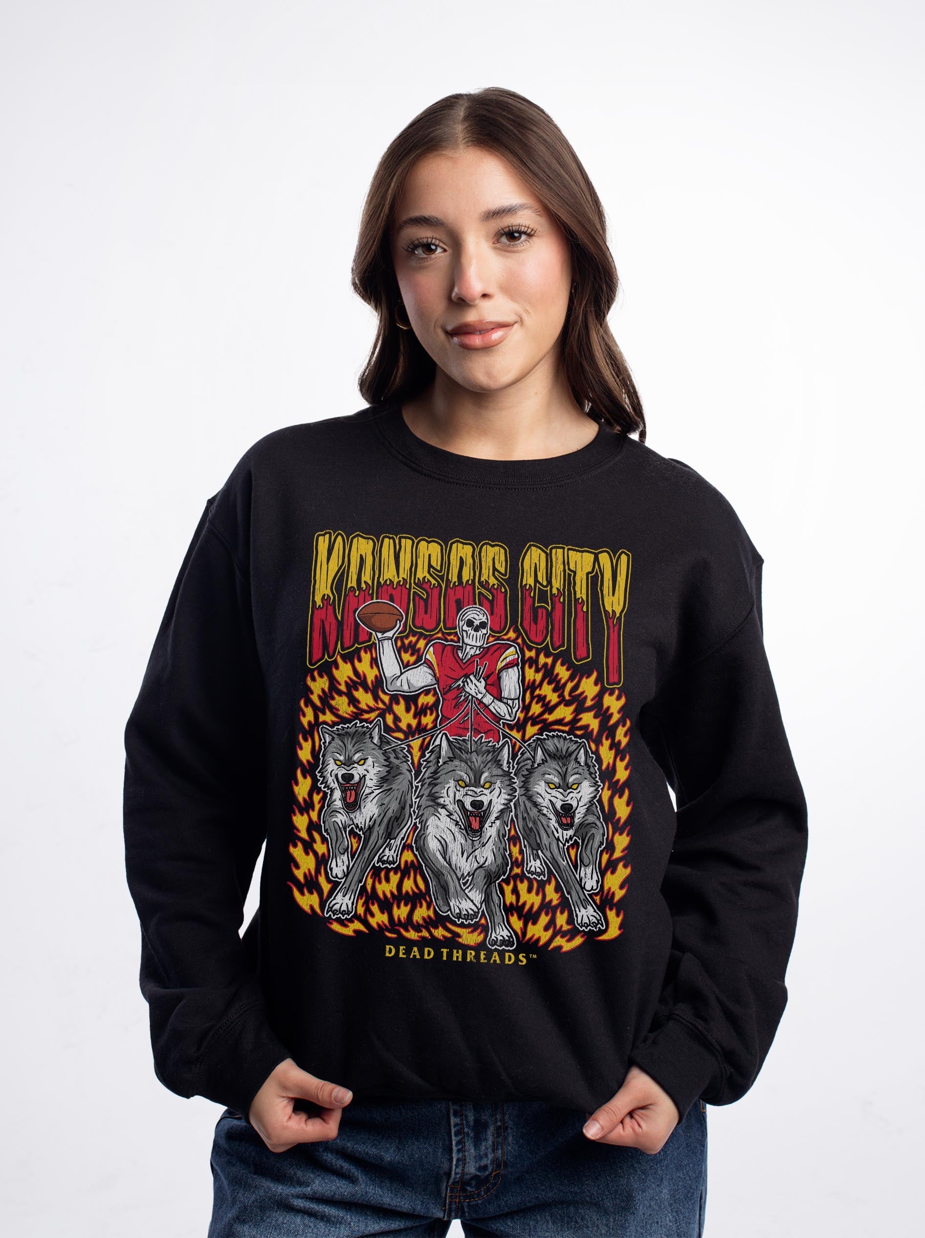 KANSAS CITY FOOTBALL v1 CREWNECK SWEATSHIRT – Sweatshirt – Dead Threads Apparel