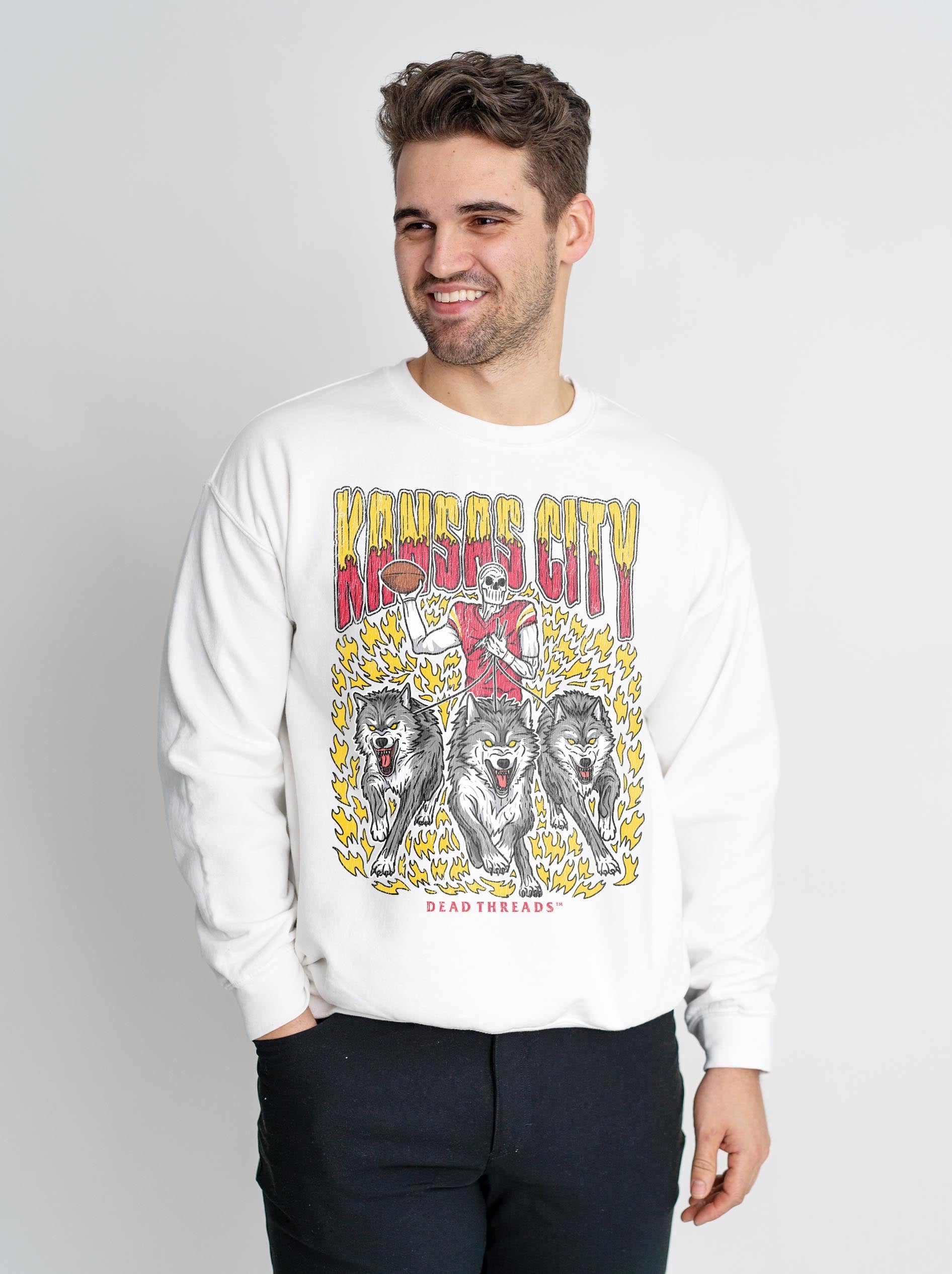 KANSAS CITY FOOTBALL v1 CREWNECK SWEATSHIRT – Sweatshirt – Dead Threads Apparel