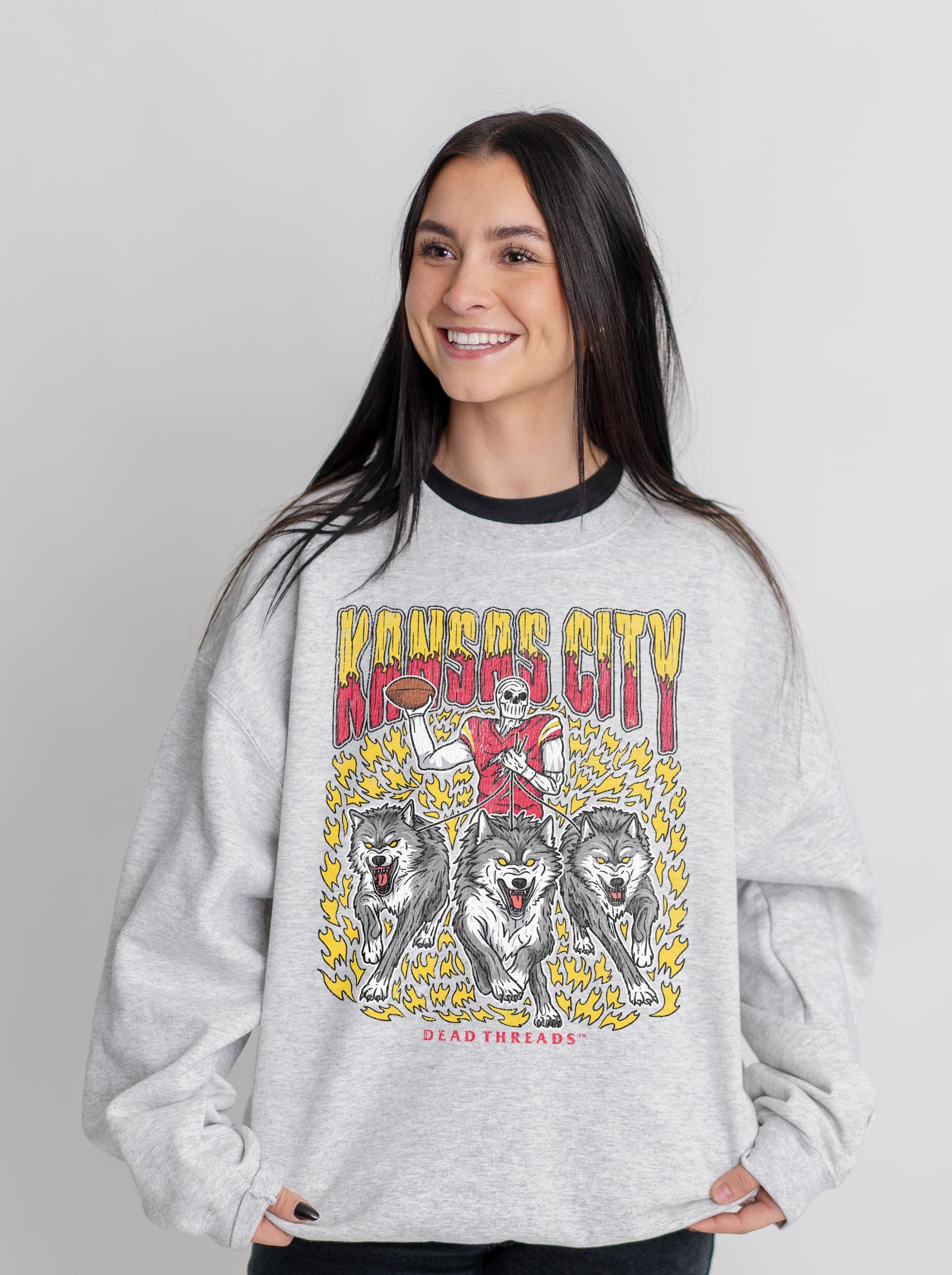 KANSAS CITY FOOTBALL v1 CREWNECK SWEATSHIRT – Sweatshirt – Dead Threads Apparel
