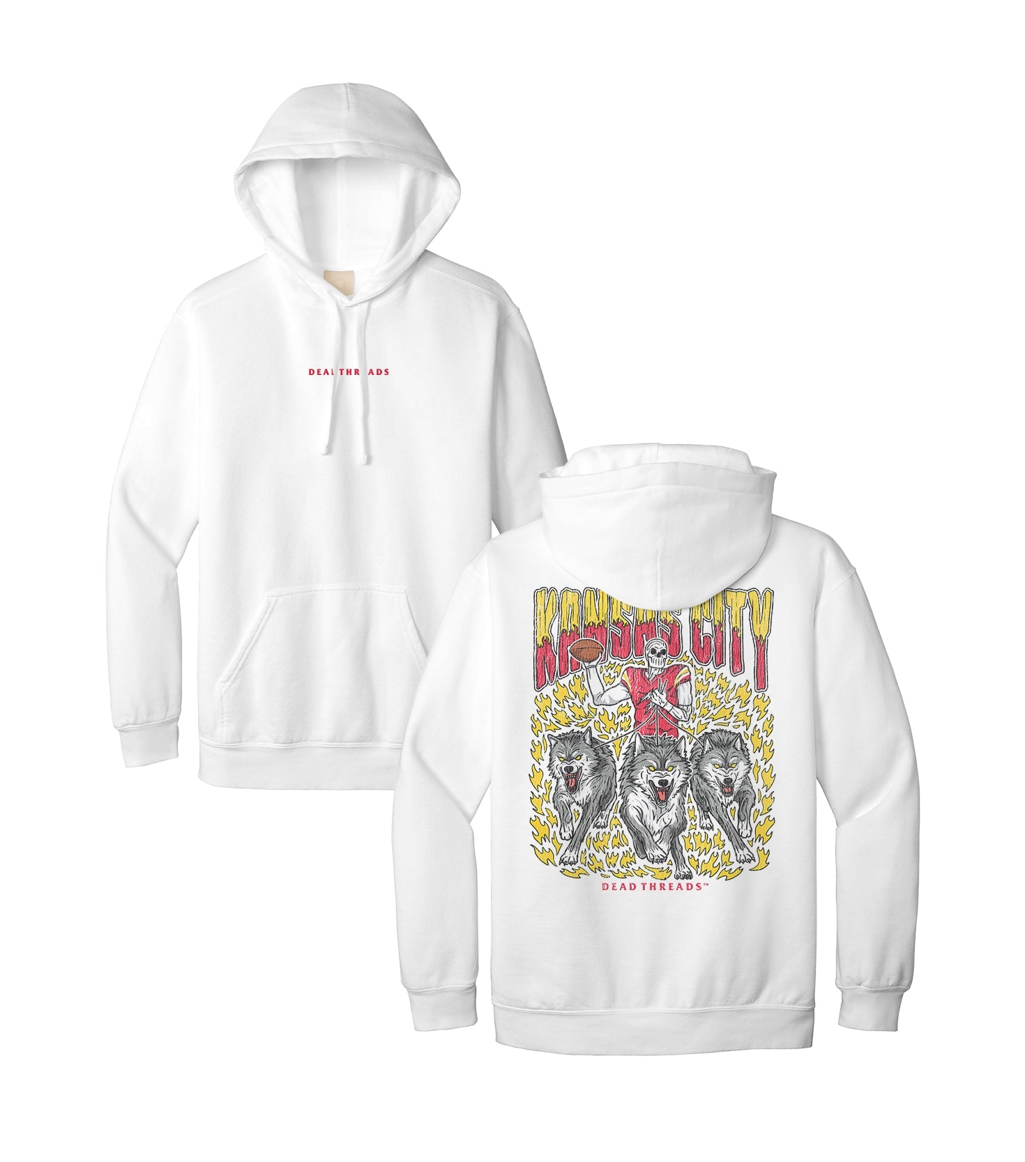 KANSAS CITY FOOTBALL v1 - “DT ESSENTIAL" HOODIE – Hoodie – Dead Threads Apparel