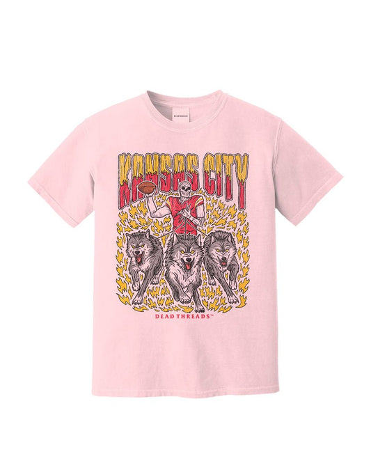 KANSAS CITY FOOTBALL v1 - PINK – T-Shirt – Dead Threads Apparel