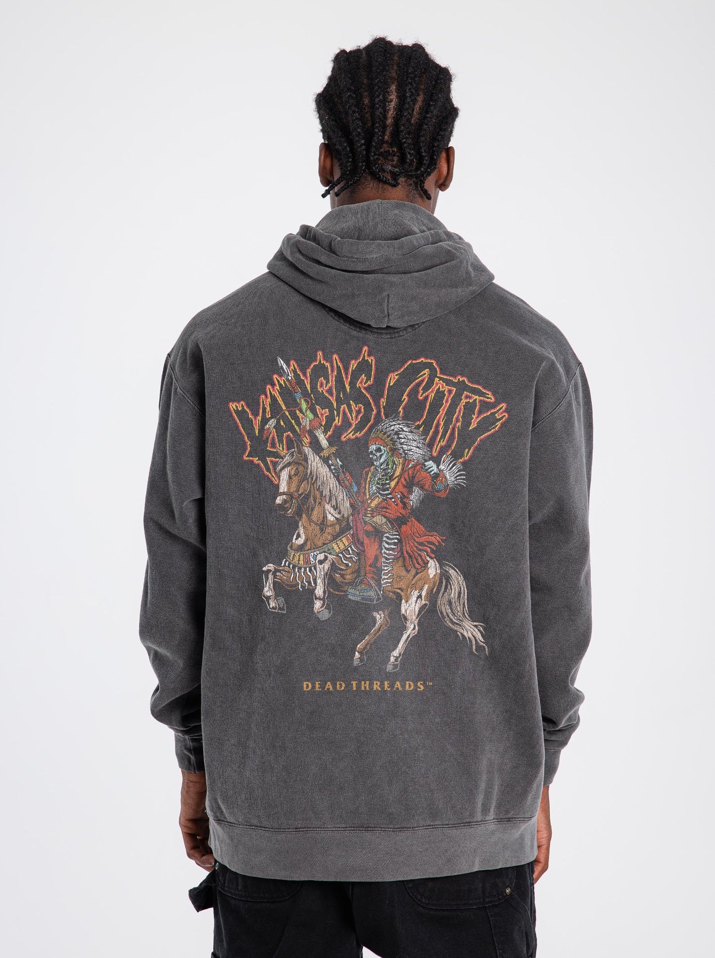 KANSAS CITY FOOTBALL v2 - “DT ESSENTIAL" HOODIE – Hoodie – Dead Threads Apparel