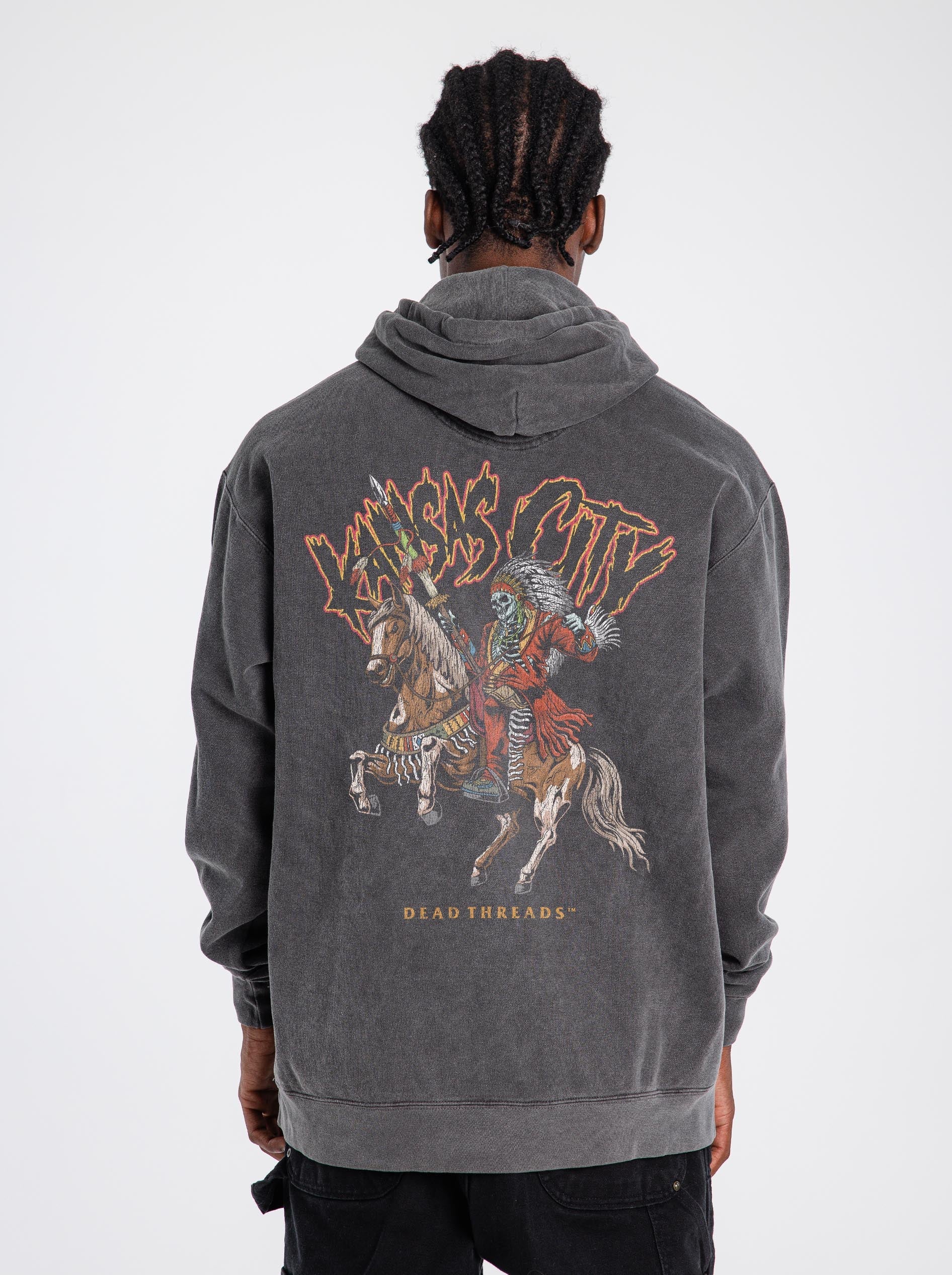 KANSAS CITY FOOTBALL v2 - “DT ESSENTIAL" HOODIE – Hoodie – Dead Threads Apparel