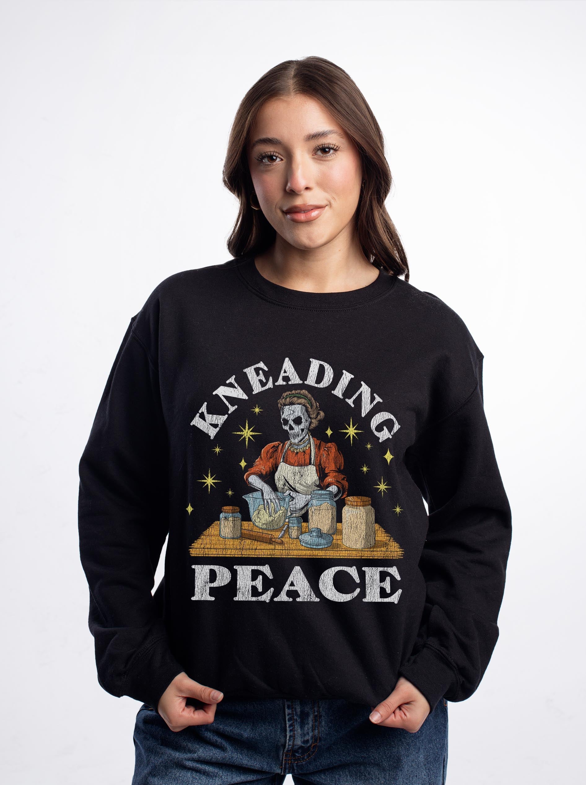 KNEADING PEACE CREWNECK SWEATSHIRT – Sweatshirt – Dead Threads Apparel
