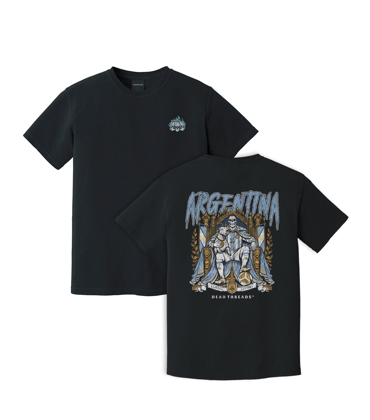LA PULGA - “3 SKULL” PREMIUM T-SHIRT – T-Shirt – Dead Threads Apparel