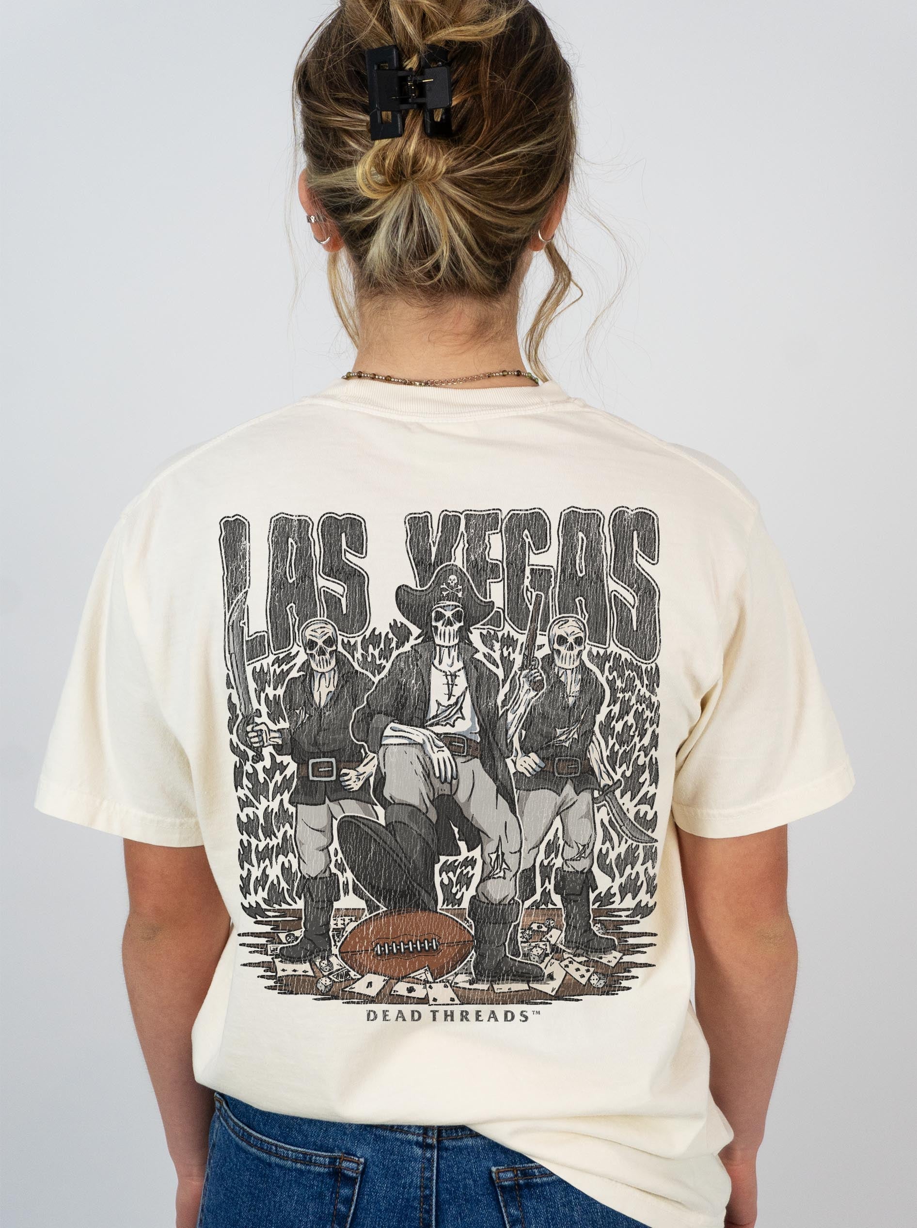 LAS VEGAS FOOTBALL - “3 SKULL” PREMIUM T - SHIRT – T-Shirt – Dead Threads Apparel