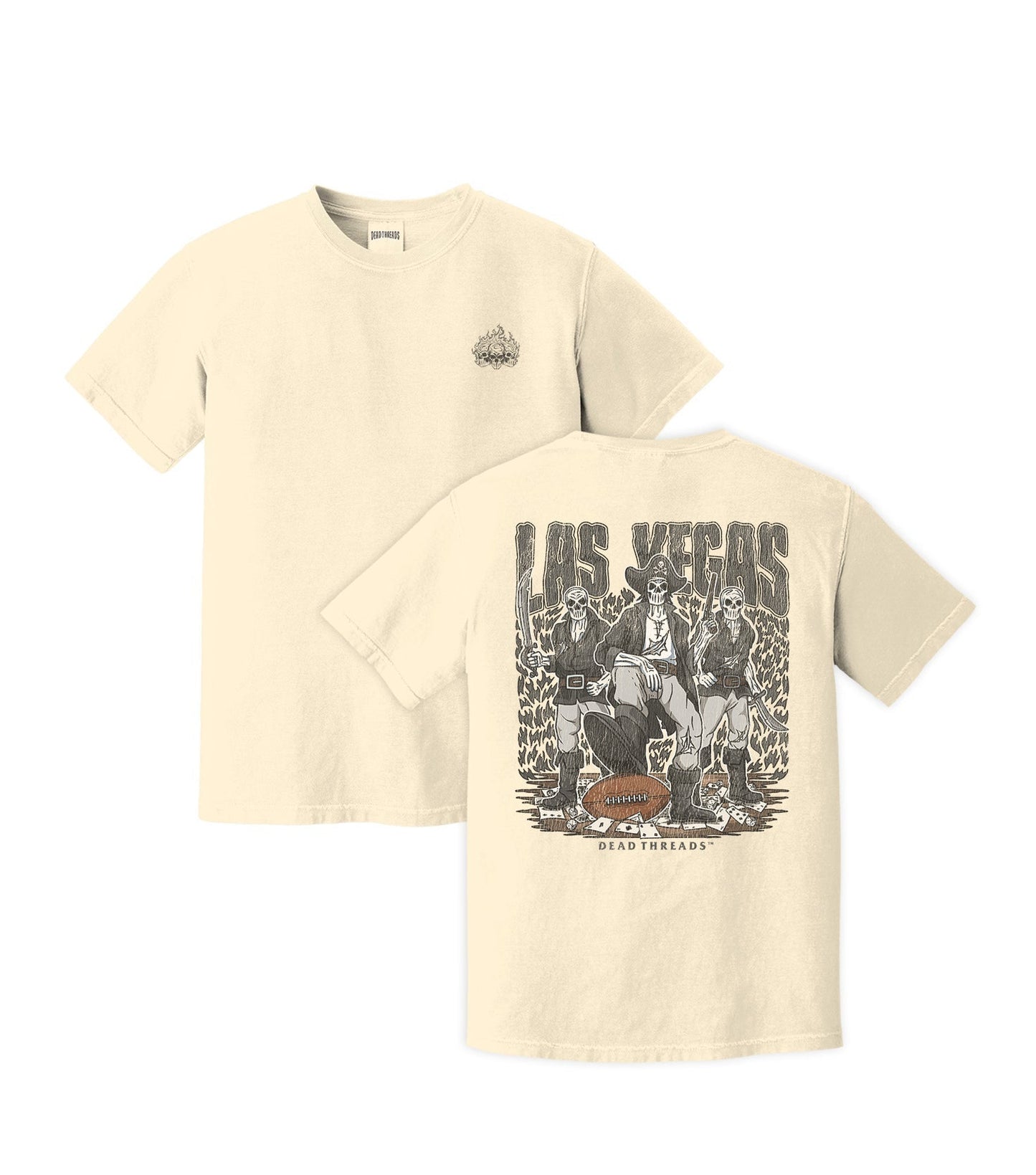 LAS VEGAS FOOTBALL - “3 SKULL” PREMIUM T - SHIRT – T-Shirt – Dead Threads Apparel