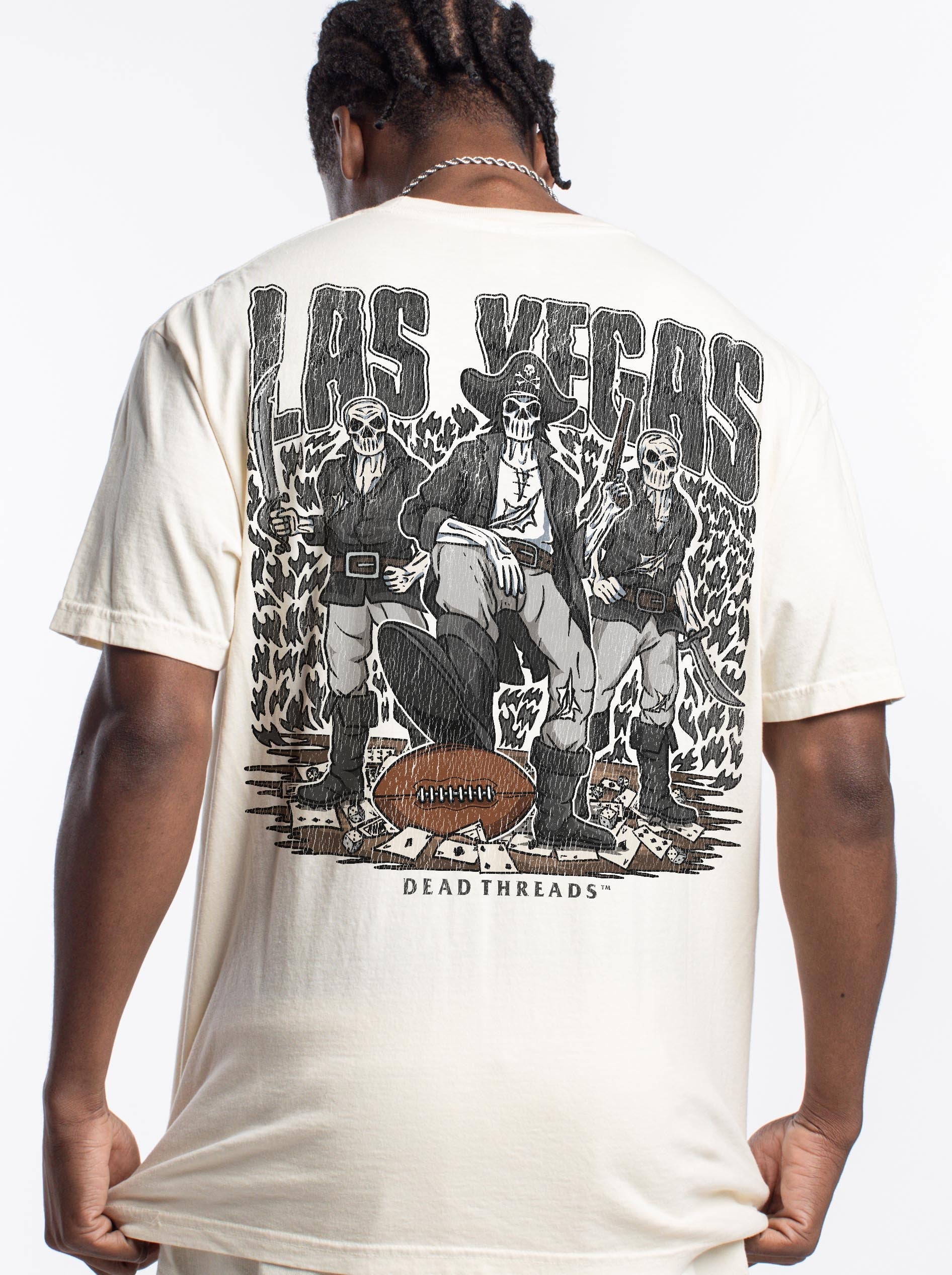 LAS VEGAS FOOTBALL - “3 SKULL” PREMIUM T - SHIRT – T-Shirt – Dead Threads Apparel