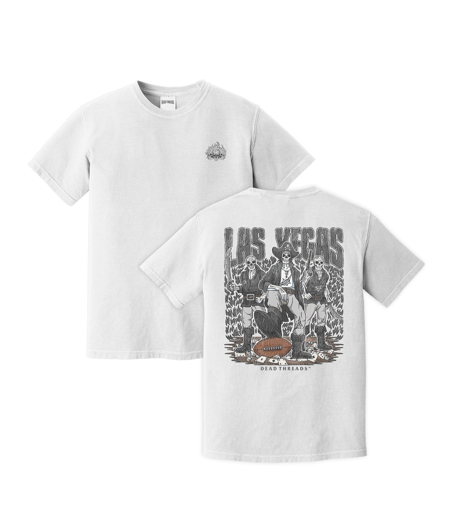 LAS VEGAS FOOTBALL - “3 SKULL” PREMIUM T - SHIRT – T-Shirt – Dead Threads Apparel