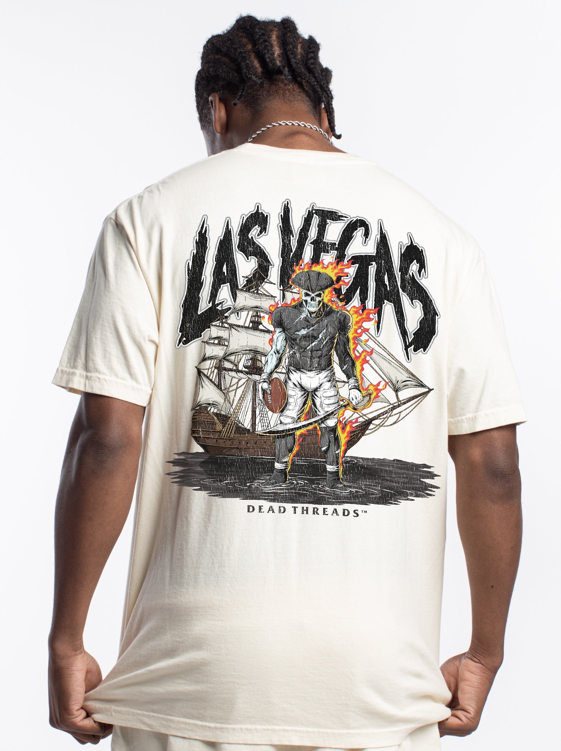 LAS VEGAS FOOTBALL v2 - “3 SKULL” PREMIUM T - SHIRT – T-Shirt – Dead Threads Apparel