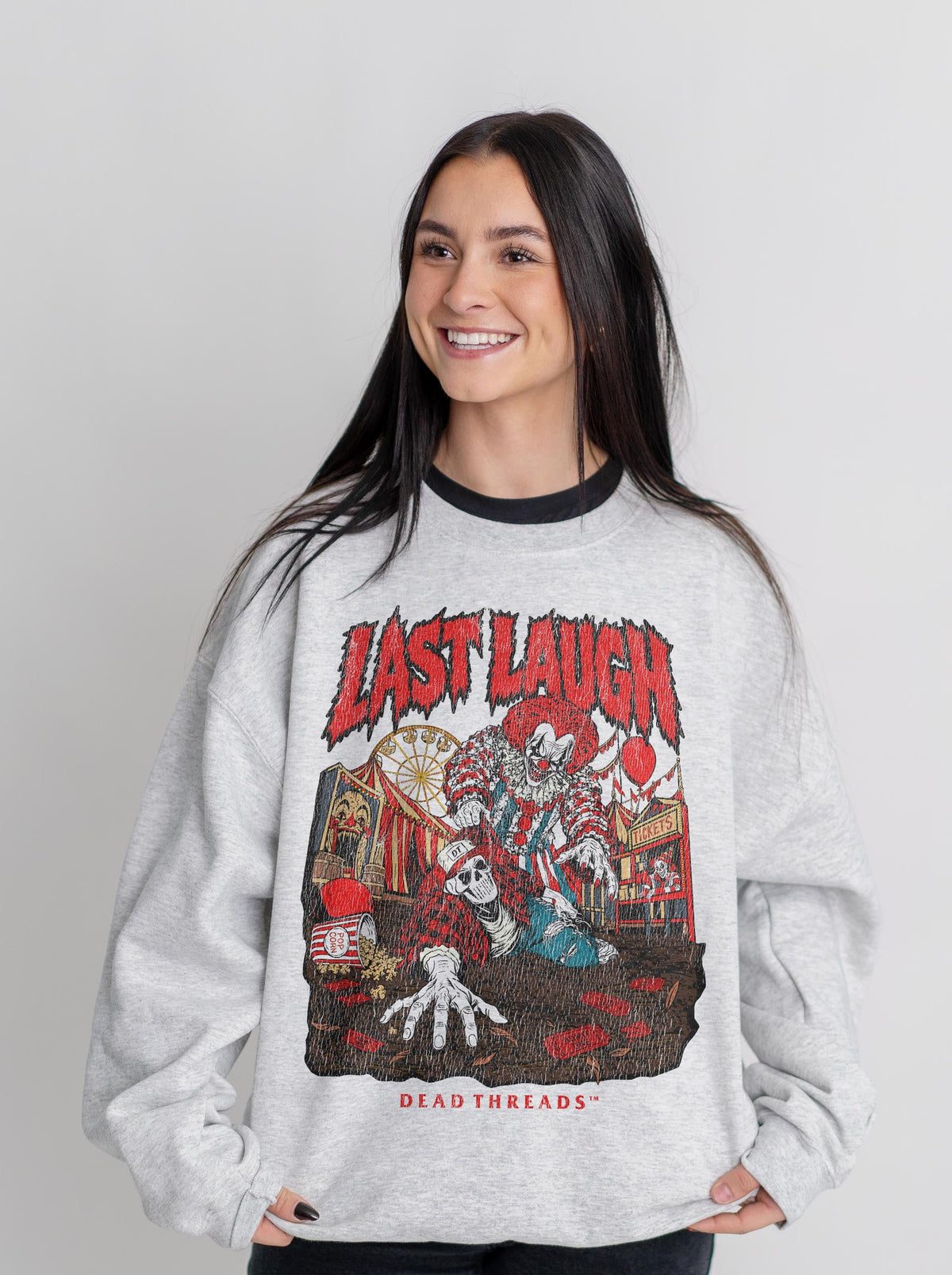 LAST LAUGH CREWNECK SWEATSHIRT - Halloween Limited Drop – Sweatshirt – Dead Threads Apparel