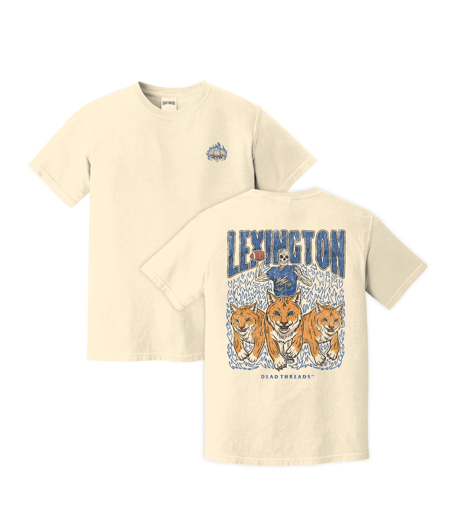 LEXINGTON FOOTBALL - “3 SKULL” PREMIUM T - SHIRT – T-Shirt – Dead Threads Apparel