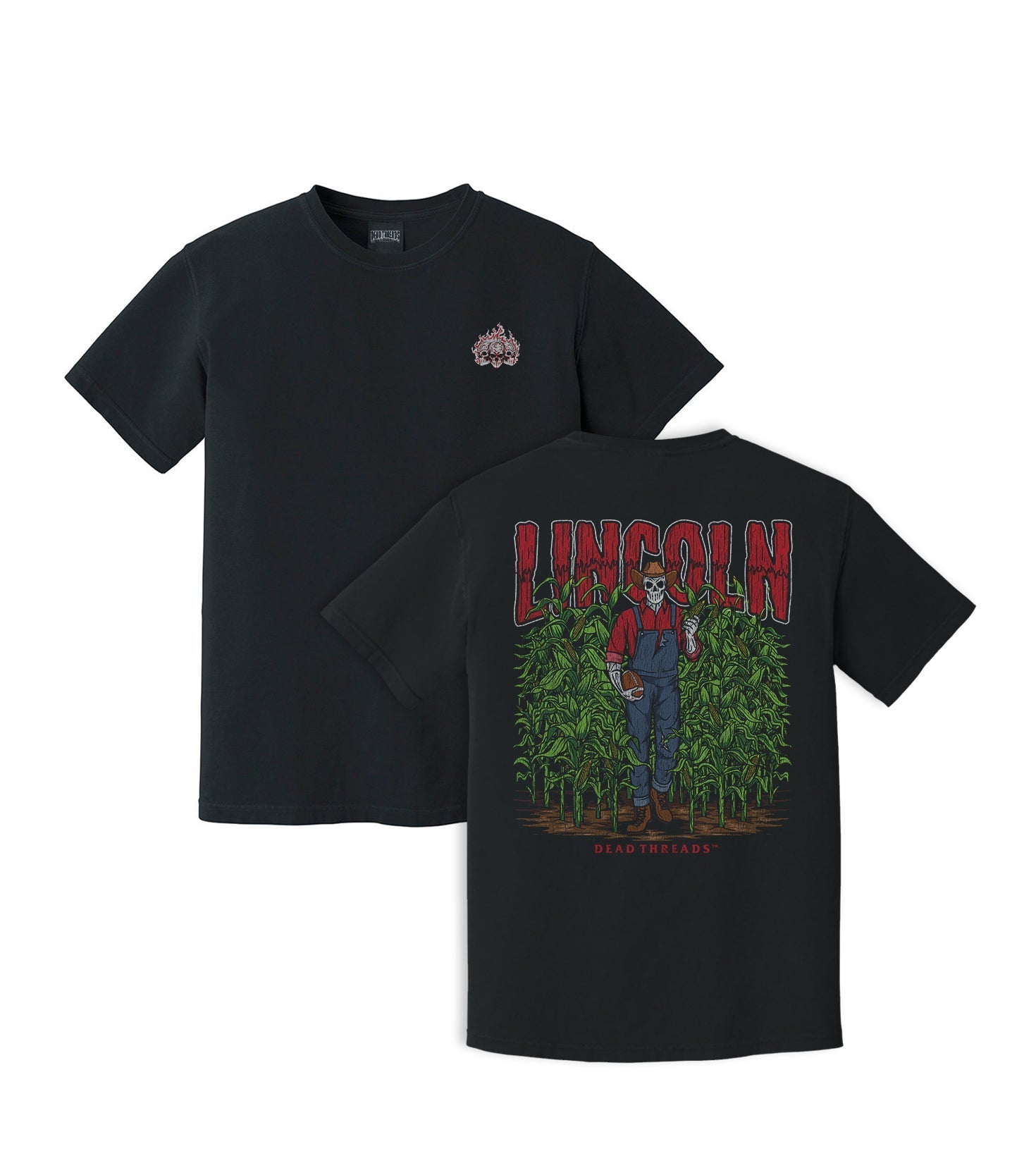 LINCOLN FOOTBALL - “3 SKULL” PREMIUM T - SHIRT – T-Shirt – Dead Threads Apparel