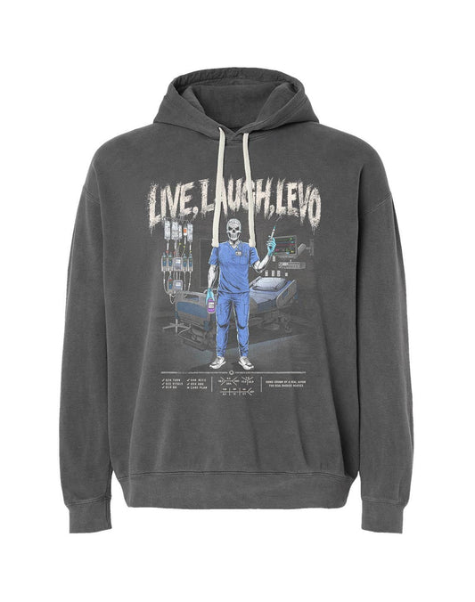 LIVE, LAUGH, LEVO (ICU NURSE, MALE) - LIGHTWEIGHT HOODIE – Hoodie – Dead Threads Apparel