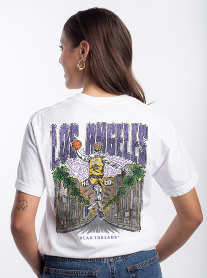 LOS ANGELES BASKETBALL - “3 SKULL” PREMIUM T - SHIRT – T-Shirt – Dead Threads Apparel