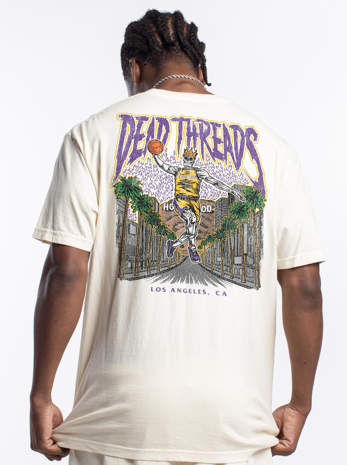 LOS ANGELES BASKETBALL - “3 SKULL” PREMIUM T-SHIRT – T-Shirt – Dead Threads Apparel