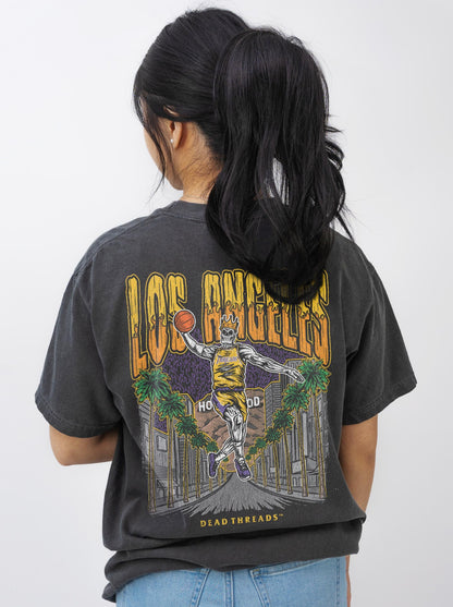 LOS ANGELES BASKETBALL - “3 SKULL” PREMIUM T - SHIRT – T-Shirt – Dead Threads Apparel