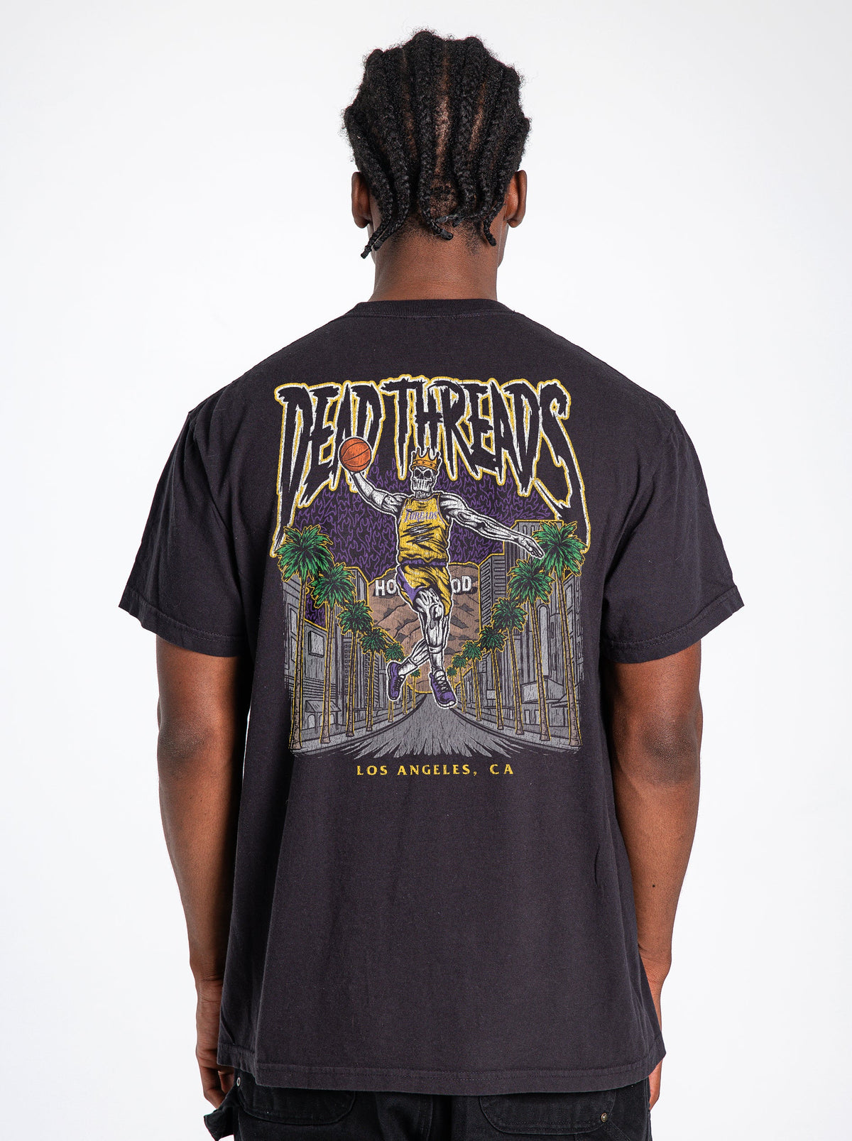 LOS ANGELES BASKETBALL - “3 SKULL” PREMIUM T-SHIRT – T-Shirt – Dead Threads Apparel