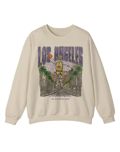LOS ANGELES BASKETBALL CREWNECK SWEATSHIRT – Sweatshirt – Dead Threads Apparel