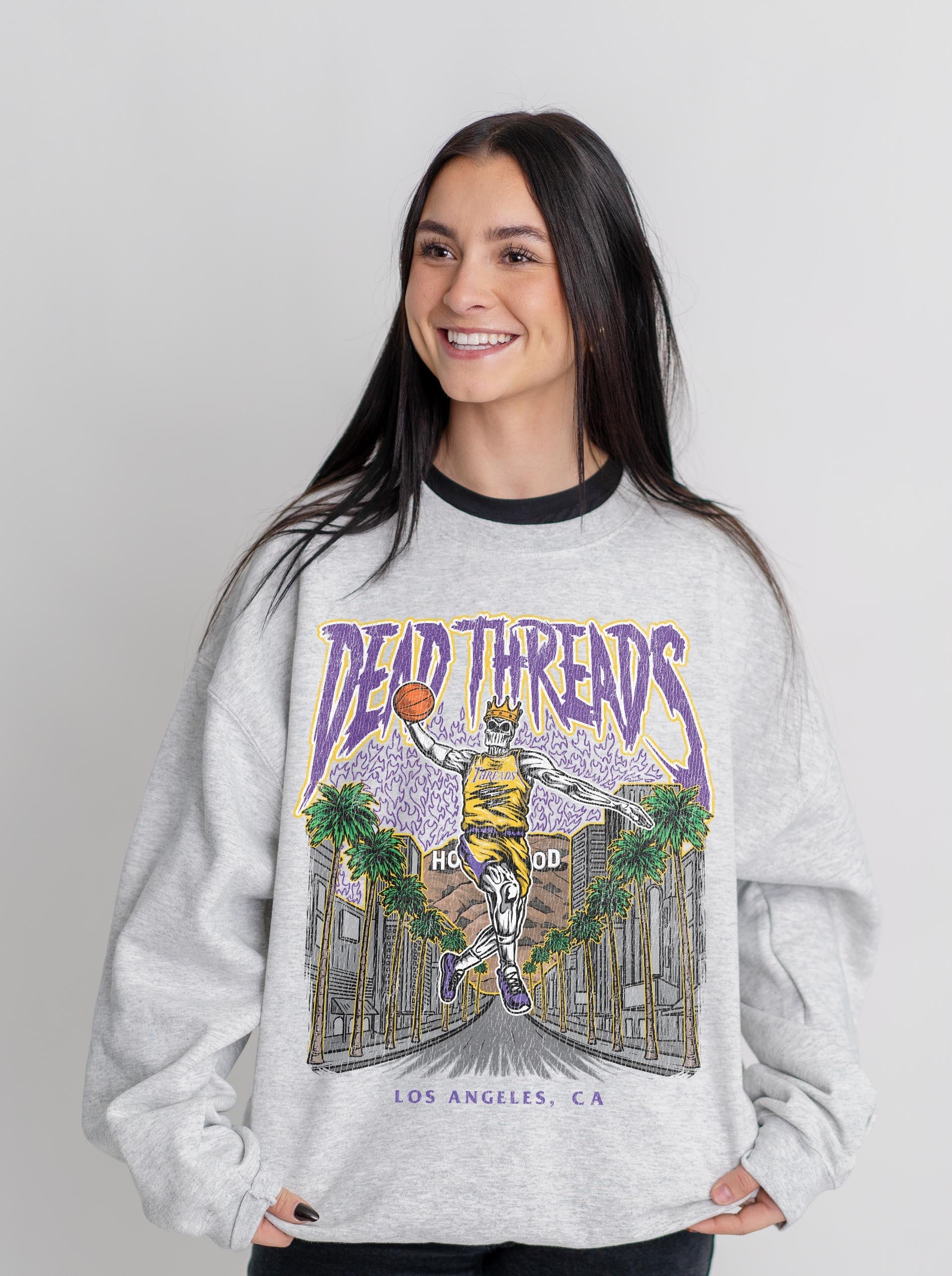 LOS ANGELES BASKETBALL - CREWNECK SWEATSHIRT – Sweatshirt – Dead Threads Apparel