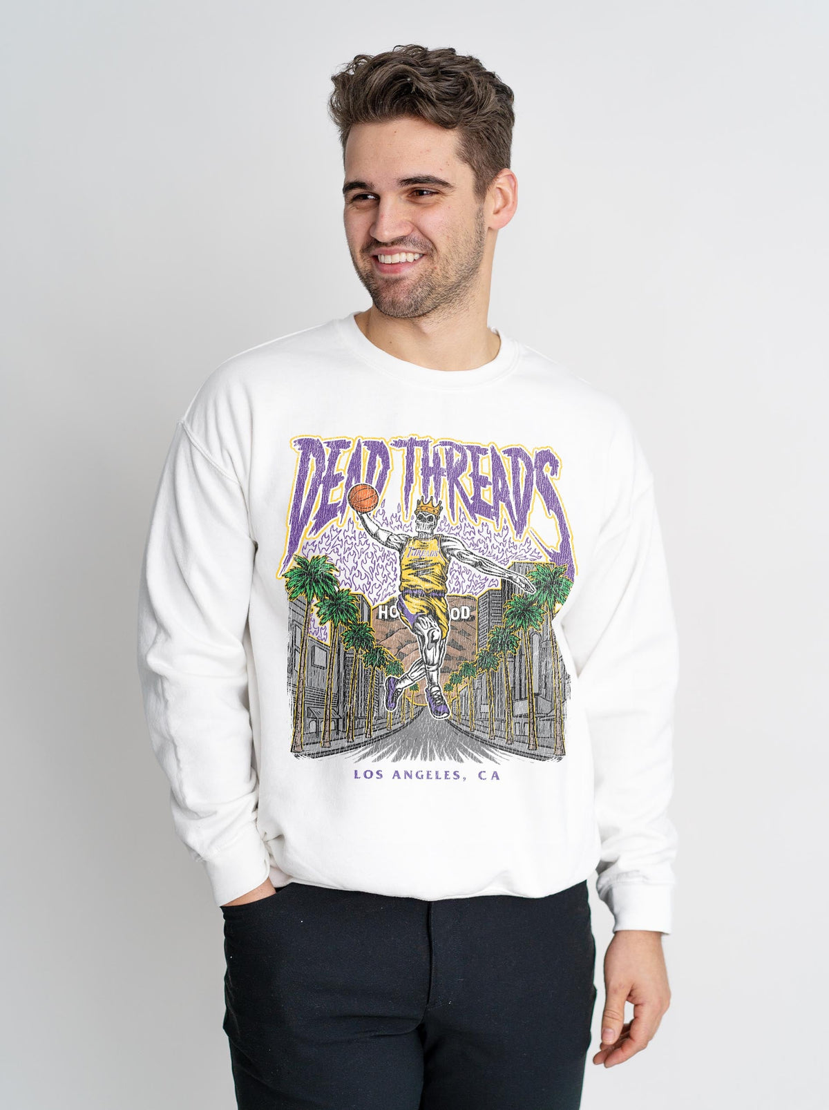 LOS ANGELES BASKETBALL - CREWNECK SWEATSHIRT – Sweatshirt – Dead Threads Apparel