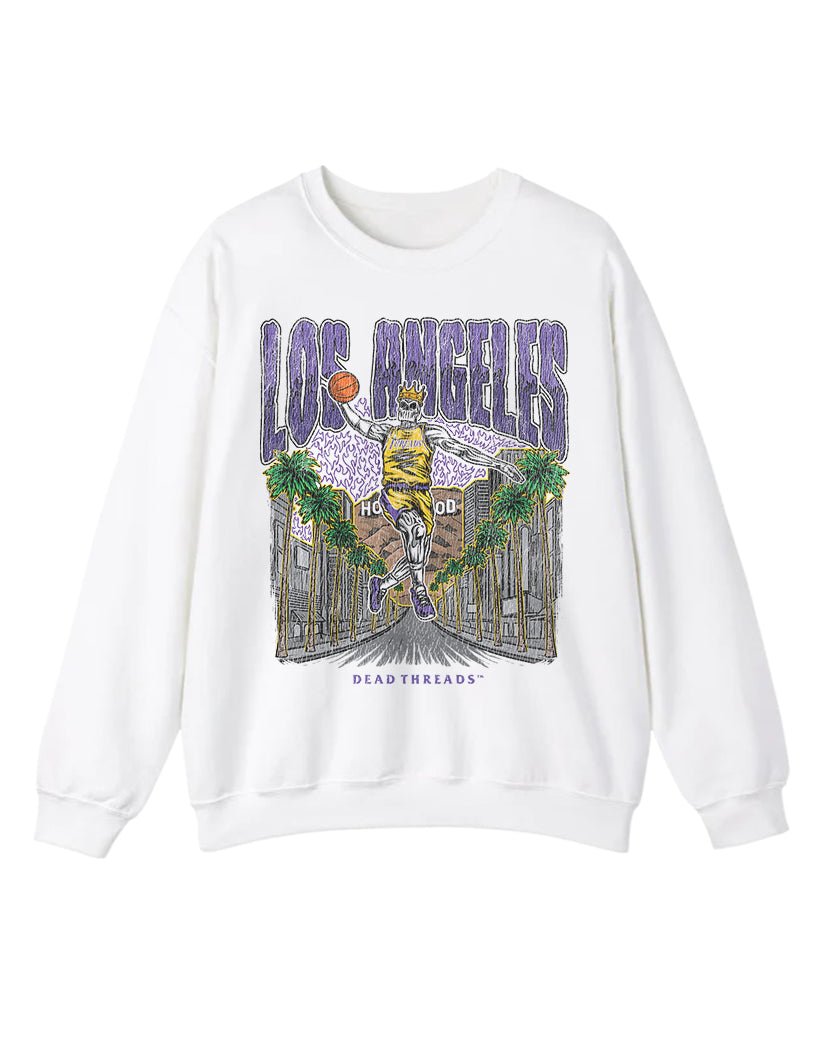 LOS ANGELES BASKETBALL CREWNECK SWEATSHIRT – Sweatshirt – Dead Threads Apparel