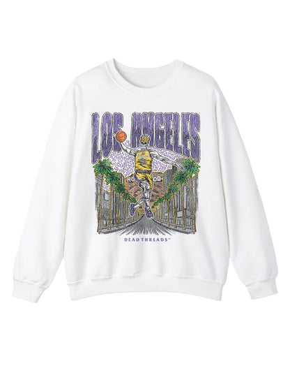 LOS ANGELES BASKETBALL CREWNECK SWEATSHIRT – Sweatshirt – Dead Threads Apparel